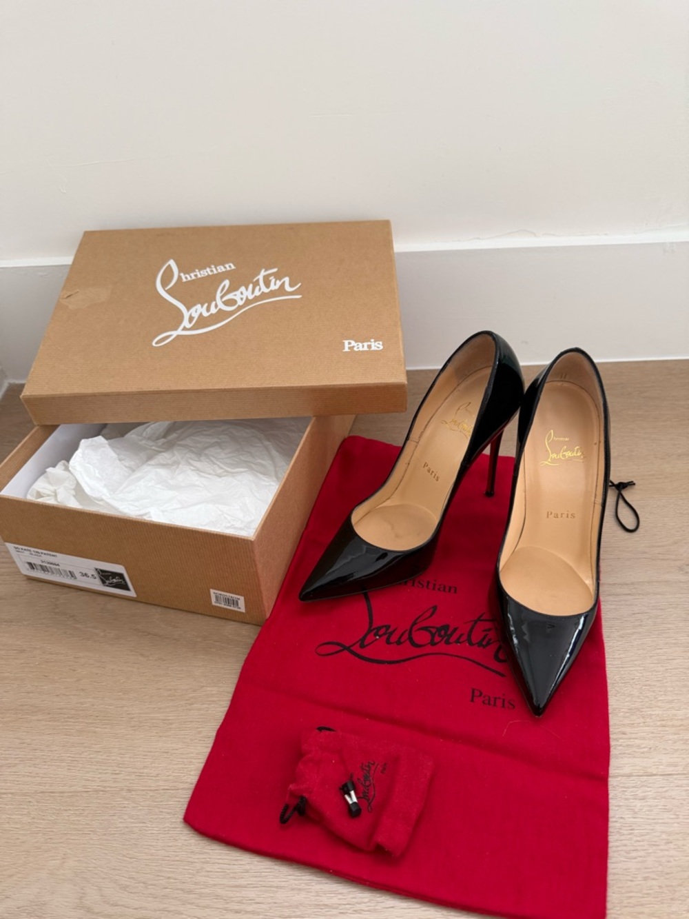 Christian Louboutin Black Patent Leather Pointed Stiletto Pumps